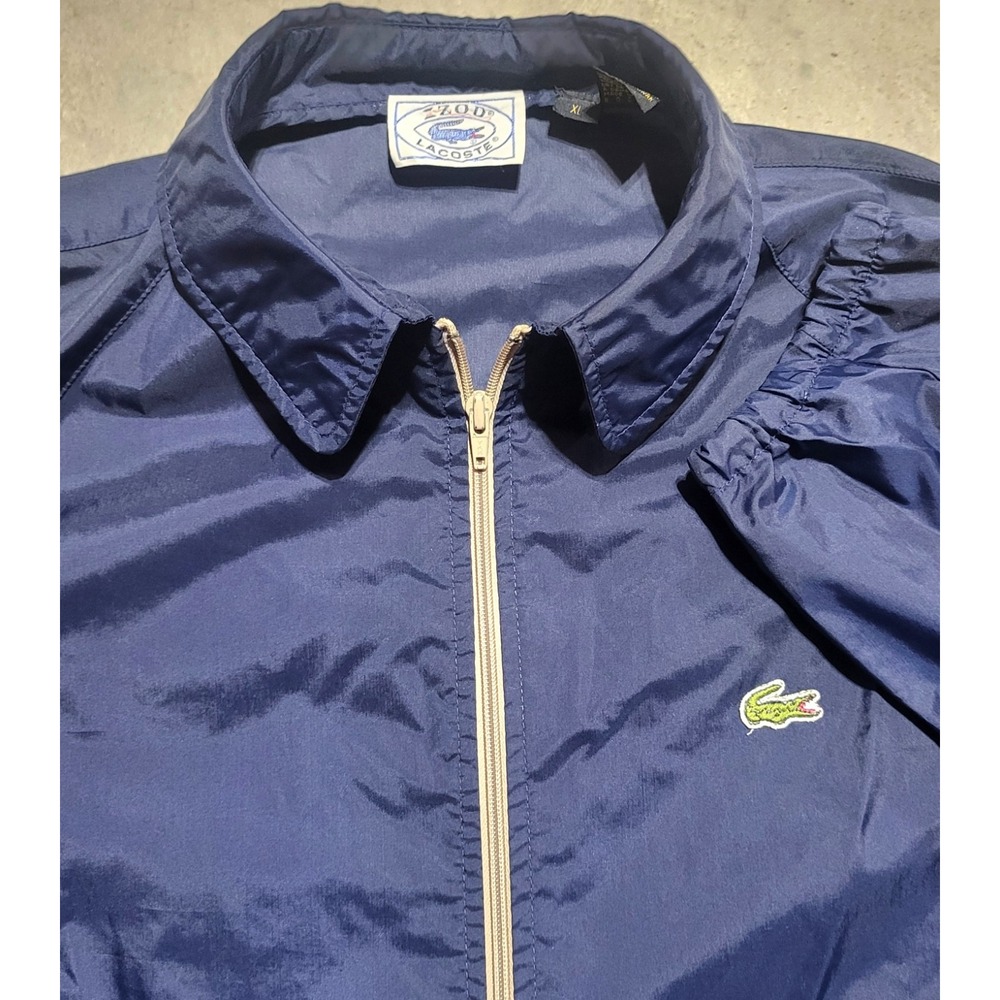Mens Vintage IZOD Lacoste Jacket XL Navy Nylon Windbreaker Crocodile Taiwan